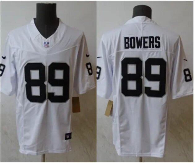 Men Las Vegas Raiders #89 Brock Bowers white 2024  Nike NFL Jersey